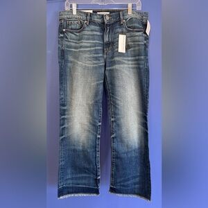 Banana Republic Premium Denim Cropped Flare Leg Blue Jeans